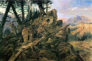 チャールズ・マリオン・ラッセル Painting - 地平線上の略奪 1903年 チャールズ・マリオン・ラッセル